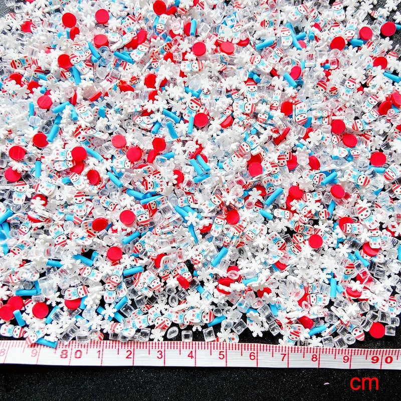 EHOPE Fake Sprinkles Fake Christmas Sprinkles Fake Candy Sprinkles Clay Sprinkles Polymer Sprinkles Polymer Clay Slices for Nail Art DIY Crafts Cake Phone(40g-Snowman+Snowflake-41) - Image 4